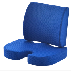 SuperOrtho Set Durable Lumbar and Seat Cushion Memory Foam Blue / Σετ Ανατομικά Μαξιλάρια μέσης και καθίσματος
